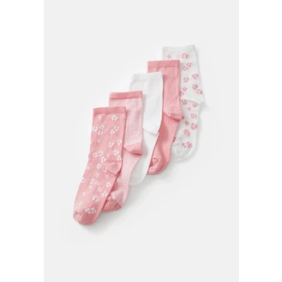 Immagine di Petit Bateau 5 paia di calzini per bambini tinta unita in cotone stampato fiori, multicolore, 31 34