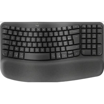 Immagine di Logitech Wave Keys tastiera wireless ergonomica Grafite, Layout ‎Olandese Belga AZERTY