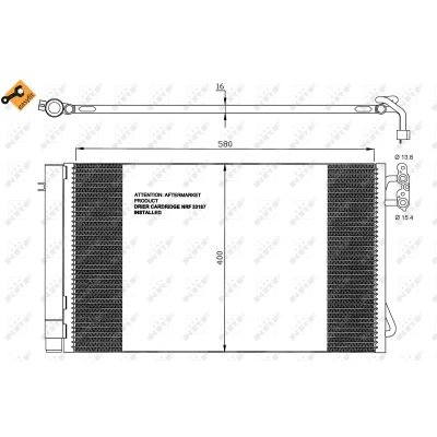Immagine di NRF EASY FIT 35743 Condensatore con essiccatore, anello tenuta 15,4 13,8 Alluminio 580 BMW: 3 Coupe, Touring, 1 Hatchback