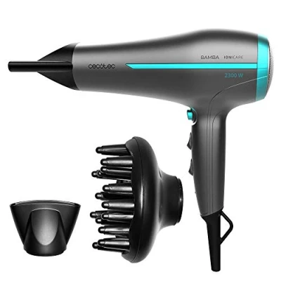 Immagine di Cecotec Bamba IoniCare 5200 Aura Asciugacapelli ionico, 2300 W di potenza, motore DC, con ioni reali, grande flusso d&#039;aria, 2 velocità e 3 temperature, 1,8 m cavo nero