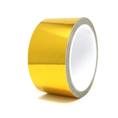 Immagine di 8,5m Strisce adhesive effetto cromo decorative per auto moto barca e modellismo in vari colori autoadesive Lunghezza (30mm, Oro cromato)