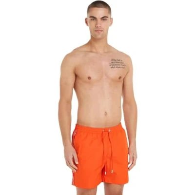 Immagine di Calvin Klein Pantaloncino da Bagno Uomo Medium Drawstring Lunghezza Media, Arancione (Acid Orange), S