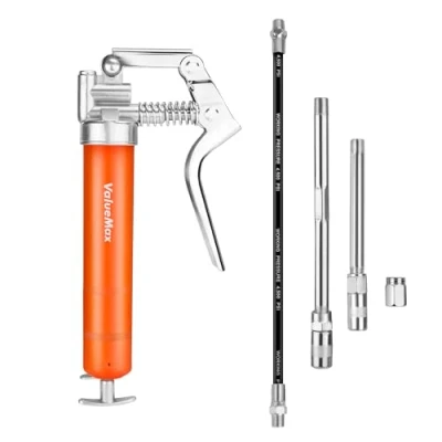 Immagine di ValueMax Pistola per Grasso Manuale con Tubo Flessibile, da 3000 PSI Include 85 g, Durevole, Tubi e Ugello in Metallo