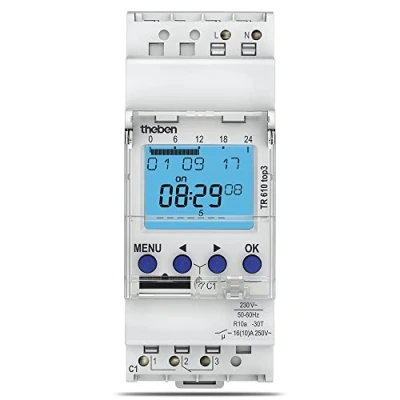 Immagine di Theben Temporizzatore per guida DIN Tensione di funzionamento: 230 V/AC TR610 top3 1 scambio 16 A 250 Programma settimanale