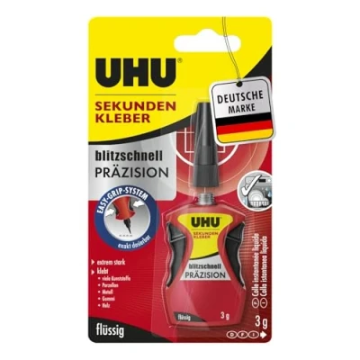 Immagine di UHU Colla istantanea di precisione, in un dosatore con sistema &quot;Easy Grip System&quot; per applicazioni particolarmente precise, 3 g