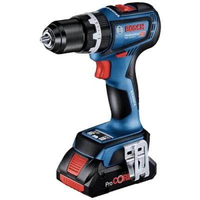 Immagine di Bosch Professional GSB 18V 90 C Trapano avvitatore a percussione batteria brushless, incl. Modulo bluetooth, seconda batteria, caricabatterie,