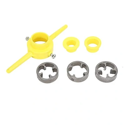 Immagine di Utensile manuale per filettatura in PVC tubi NPT Set di matrici tonde filettatrici impianti idraulici, nuovo 6 pezzi utensili Filett