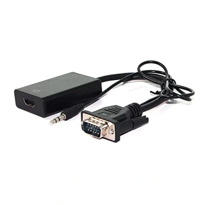 Immagine di Value VGA / HDMI Cavo adattatore presa A, 9 pin, Jack 3,5 mm 0.15 m Nero 12.99.3117