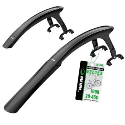 Immagine di RBRL Parafango Bici, Parafanghi Bici a Sgancio Rapido per da Ghiaia e Strada, MTB Regolabili con Copertura Totale Ispessita Allargata