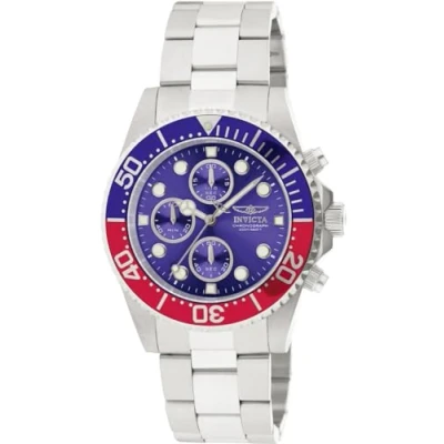 Immagine di Invicta Pro Diver Orologio da Uomo in Acciaio Inossidabile con Movimento al Quarzo 43 mm, Argento/Rosso
