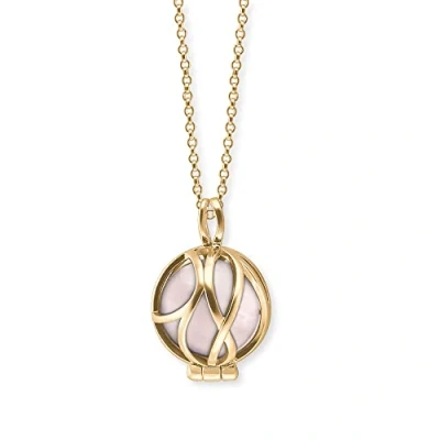 Immagine di Engelsrufer Collana da donna in Argento sterling con ciondolo a forma di sfera e pietra potente, chiusura moschettone, regolabile tre lunghezze, senza nichel, 45 cm, sterling, Quarzo