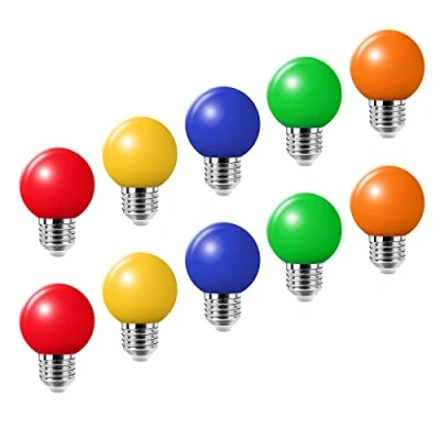 Immagine di 10X E27 Lampadine LED 2W Colore Lampadina Sostituzione 20W Alogena 360 Gradi Angolo a Fascio Colorata AC220V 240V