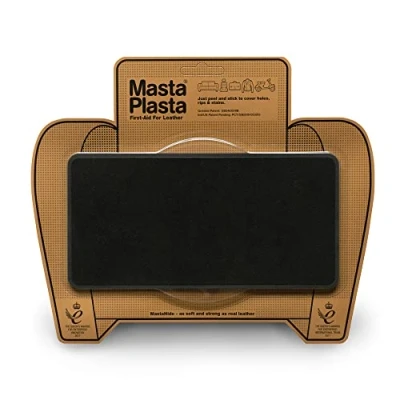 Immagine di MastaPlasta Toppa Autoadesiva per la Riparazioni di Camoscio. Colore Nero. Scegli Dimensioni/Design. Pronto Soccorso Divani, Sedili Auto, Borse, Giacche, ECC.