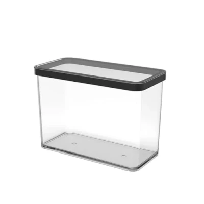 Immagine di Rotho Loft Scatola Quadrata da 1.5 L con Coperchio e Guarnizione, Plastica (SAN) senza BPA, Trasparente/Bianco, 10.0 x 21.4 cm