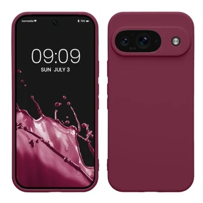 Immagine di kwmobile Custodia Compatibile con Google Pixel 9 Cover Back Case per Smartphone in Silicone TPU Protezione Gommata viola magenta