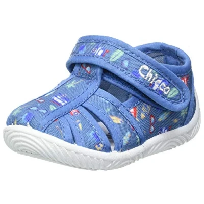 Immagine di Chicco, Pantofole Per Uso Interno Ed Esterno Casa, Casa e Asilo Con Strappo (1) Bambini ragazzi, Azzurro, 24 EU