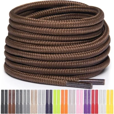 Immagine di Miscly Lacci Rotondi per Scarpe, Sneaker e Stivali, Disponibili in Diverse Lunghezze Colori (Marrone, 183 cm)