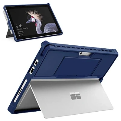 Immagine di MoKo Microsoft Surface Pro 7 Plus/Pro / 6 2017 5/4 /LTE Custodia, Case Protettiva con Porta Penna &amp; Cintura Mano, Compatibile Type Cover Keyboard per 6/5/4 Blu