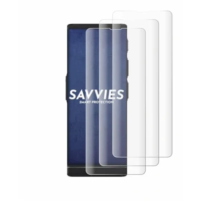 Immagine di savvies (4 Pezzi Full Screen Pellicola Protettiva per Vasco Translator V4 Cover Copertura [Completa Trasparente, 3D Curved]