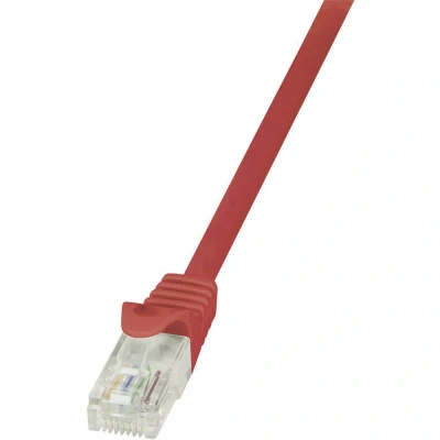 Immagine di LogiLink CP1074U RJ45 cavo di rete, patch CAT 5e U/UTP 5.00 m Rosso con protezione 1 pz.