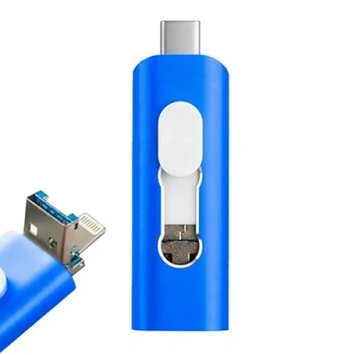 Immagine di Cool SMARTPHONES &amp; TABLETS ACCESSORIES Pen Drive USB X64 GB (3 in 1) Lightning/Tipo C/Micro Blu