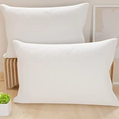 Immagine di PETTI Artigiani Italiani Coppia di Federe Cuscino 70x40 cm in Microfibra, Cuscini Arredo Camera da Letto, Divano, Set 2 Fodere Copricuscino, Federa Tinta Unita Bianco, 100% Made Italy