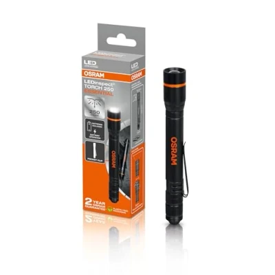 Immagine di OSRAM LEDinspect TORCH 250 ESSENTIAL, funzione zoom, luminosità 250lm, 6500K, 3 modalità di illuminazione, torcia ispezione a LED