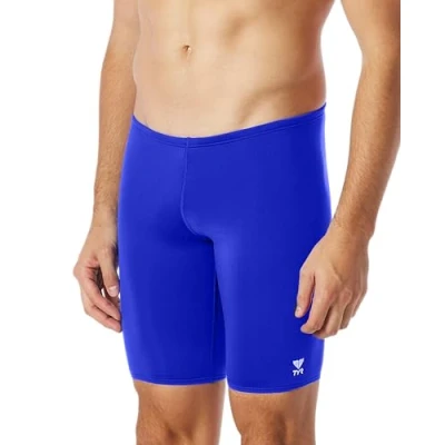 Immagine di TYR Costume Jammer in Tessuto Anti Cloro Durafast One, Uomo Tinta Unita per Allenamento, Royal, 30
