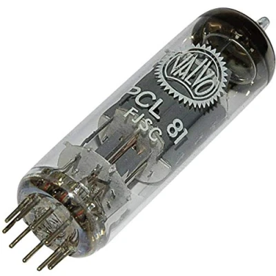 Immagine di PCL 81 Valvola termoionica Triodo pentodo di potenza 150 V, 200 V 1.3 mA, 30 mA Numero Poli (num): 9 Attacco: Noval Contenuto 1 pz.