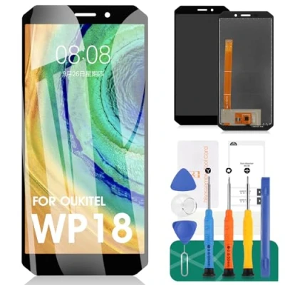 Immagine di Kit di riparazione per display LCD Oukitel WP18 WP18, sostituzione schermo touch digitizer (nero, senza cornice)