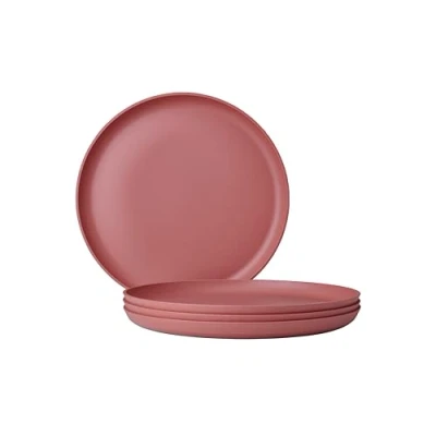 Immagine di Mepal Piatto Piano 4 Pezzi Silueta Lavabile in lavastoviglie e microonde Piatti di plastica da Cena Servizio 26 cm Vivid Mauve