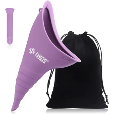 Immagine di Tpubmity Riutilizzabile Orinatoio Femminile,Portatile Imbuto per Pipi,Donne in Piedi Fino a Pipì, Donne attività all&#039;aperto,Viaggi,Campeggio (Viola)