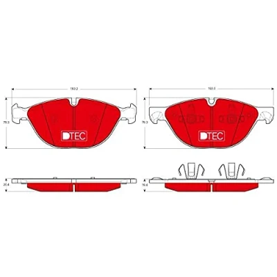 Immagine di TRW DTEC COTEC GDB1728DTE Kit pastiglie freno Predisposto per contatto segnalazione usura BMW: X5, X6