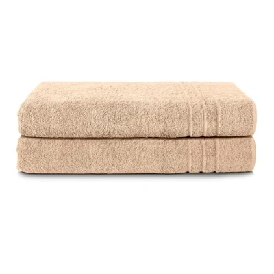 Immagine di Komfortec Asciugamani 2 per Sauna 80x200 cm in 100% Cotone,470 g/m², Asciugamano Doccia Grande, Morbido, Asciugatura Rapida, Beige