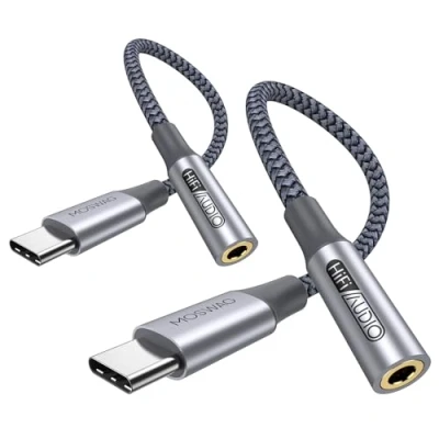 Immagine di MOSWAG adattatore jack per cuffie USB C a 3.5mm, audio cavo Dongle Aux Samsung Galaxy S23 S22 S21 A54 /A34/ A53/ A33/Pixel 8/7/6 Pro/iPhone 15/15 Pro Max /15 Plus