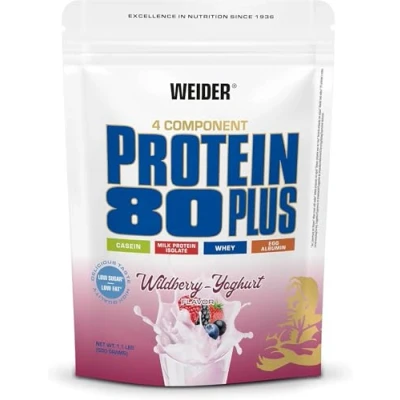Immagine di Weider Protein 80 Plus Multicomponenti, Sapore Frutti di Bosco, Proteine in Polvere per Shake Cremosi, Mix Proteine, Pochi Grassi e Zuccheri, 1x500 gr