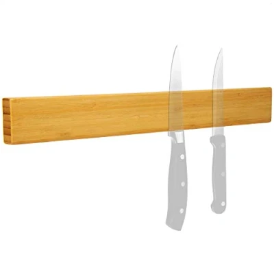 Immagine di com four® Barra Magnetica per Coltello in bambù Montaggio a Parete Striscia coltelli portacoltelli la Cucina Guida 40 cm (Legno di bambù)