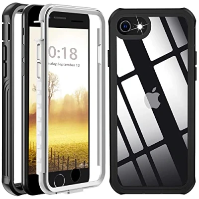 Immagine di Cover per iPhone SE 3 2022, 2020/6S/7/8, Antiurto 360 Gradi Full Case integrale con Protezione Schermo Integrata Doppia Bumper 2 in1 Protettiva Custodia, Nero