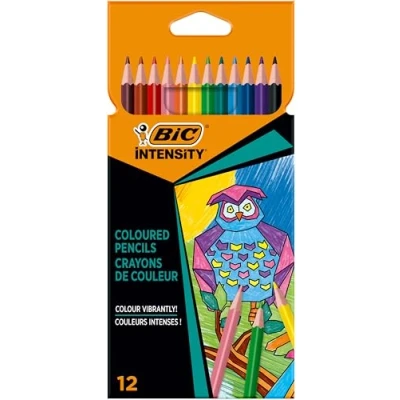 Immagine di BIC Intensity, Matite Colorate per Adulti, Fusto Triangolare, Colori Brillanti e Intensi, 12 Unità