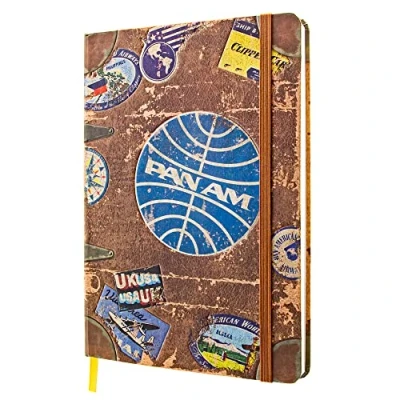 Immagine di Nostalgic Art Taccuino retrò a puntini, Pan Am Travel Stickers Idea regalo per amanti dei viaggi, Bullet Journal dotted, Design vintage, A5