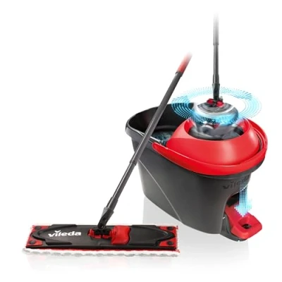 Immagine di Sistema lavapavimenti Vileda Ultramax Turbo, Adatto a tutti i pavimenti, Forza pulente della microfibre, Lavabile in lavatrice fino 60 C, sostenibile, Love It Clean