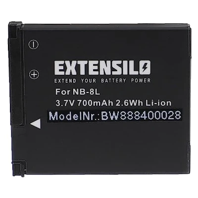 Immagine di EXTENSILO batteria compatibile con Canon PowerShot A3300 IS, A3350 A3300IS fotocamera digitale DSLR (700mAh, 3,7V, Li Ion)