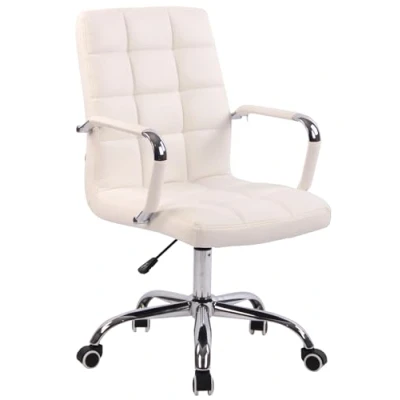 Immagine di CLP Sedia Design Ufficio Deli I Poltrona Scrivania Imbottita Direzionale Girevole E Regolabile, Colore:Bianco