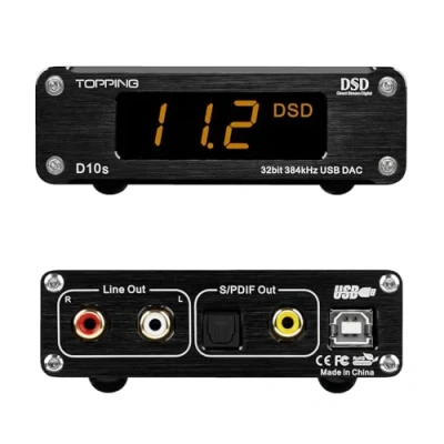 Immagine di TOPPING D10s USB DAC, XMOS XU208, ES9038Q2M, decoder audio ad alta risoluzione, nero, codice articolo:
