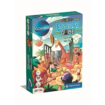 Immagine di Clementoni Galileo Escape Game Junior fuga dallo zoo gioco di per bambini dai 6 anni in su, società e famiglia 59338, 11,2 x 15,6 3,2