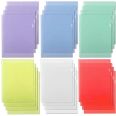 Immagine di 24pz Cartelle Busta Portadocumenti A4+ Plastica, Cartelline Documenti Colorata Trasparenti, Cartellette Raccoglitore per Ufficio Studio Scuola
