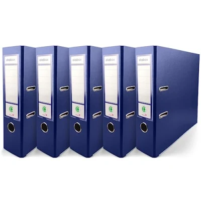 Immagine di Netuno 5x raccoglitore ad anelli a4 blu scuro registratore a leva con grande 2 carte archivio dorso 8 cm faldone ufficio classificatore documenti rigido