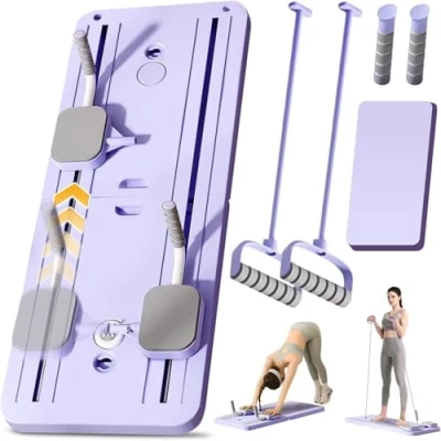 Immagine di Pilates Board Reformer Machine Set, Foldable Multi Purpose Rullo per Addominali Rulli con Rimbalzo Automatico, Attrezzo Allenamento a Casa(Purple2)
