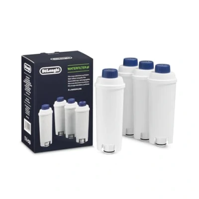 Immagine di De&#039;Longhi Coffee Machine Water Filter, Filtro Addolcitore Acqua, Ricambio Macchina Caffè, per Macchine da Caffè Automatiche della Serie Ecam, Pacchetto 4 Filtri l&#039;Acqua, DLSC321