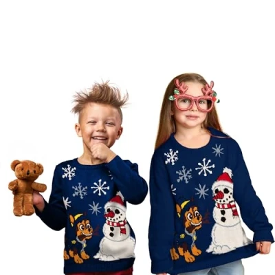 Immagine di Paw Patrol Chase &amp; Snowman Winter Maglione mit schneemann per bambini, Taglia: 110/116,